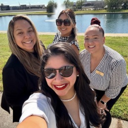 friends outdoors smiling